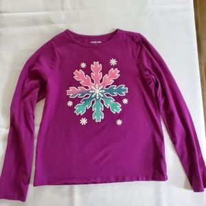 Lands End Sparkle Snowflake Top